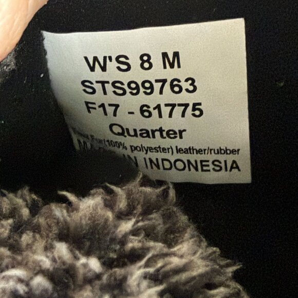 Sperry Syren Strait Quarter Duck Boots Womens 8 Black Suede Faux Fur Lace Up - Picture 7 of 8